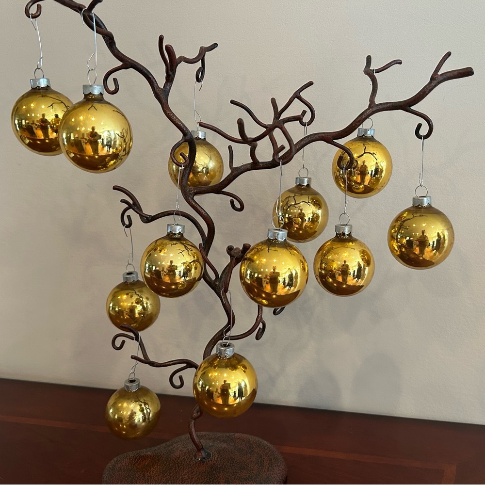 Vintage Gold Glass Christmas Ornaments from Alderbrook